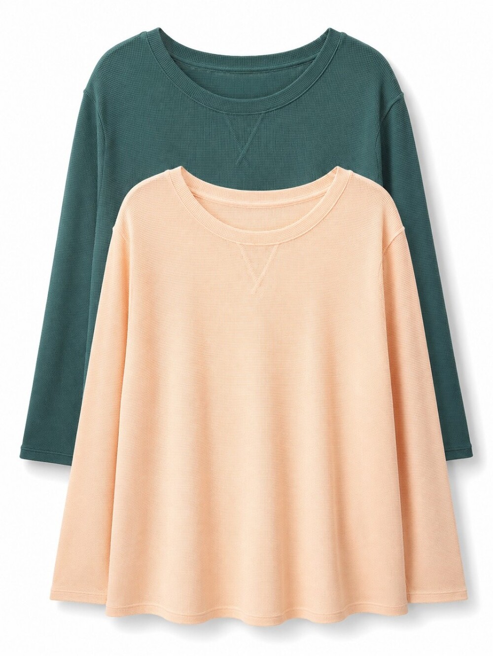 D & Co. Women's Long Sleeve Waffle Knit Thermal Tops Sz 4X Casual Outdoor Comfy